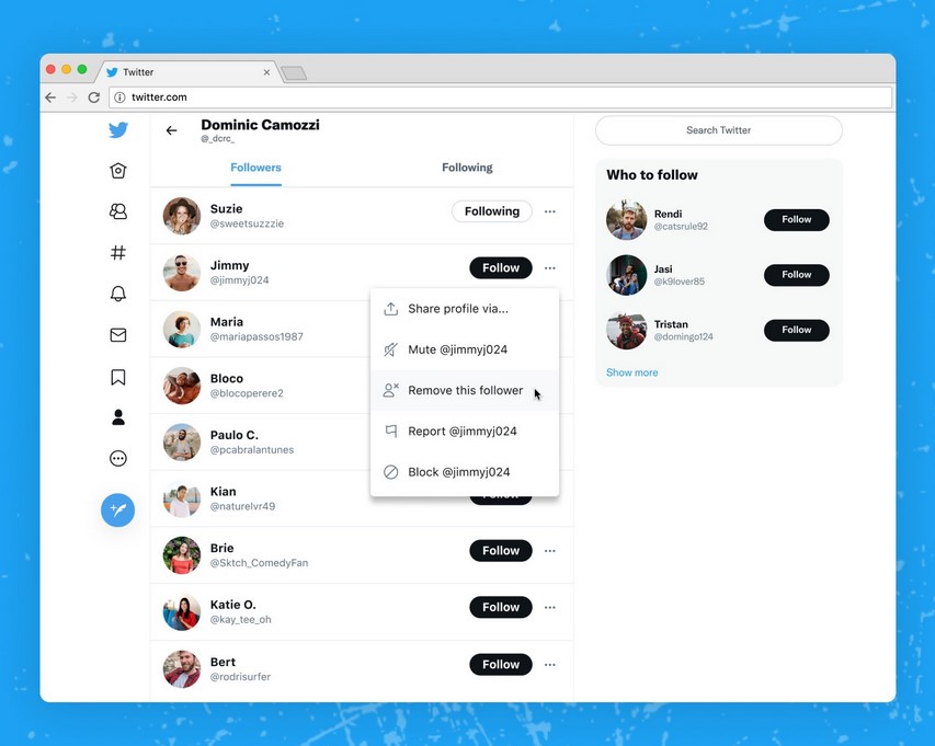 Twitter подготвя опция за премахване на последователи