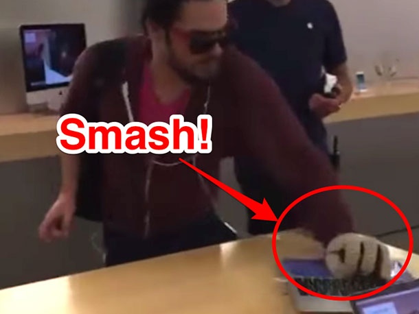 Ядосан клиент потроши телефони и компютри в магазин на Apple