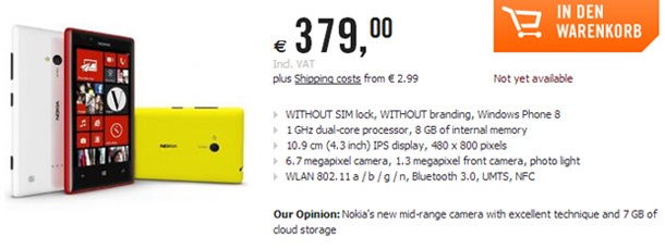 Предварителните заявки за Lumia 520 и 720 започнаха при цени от 199 и 379 евро