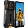 Ulefone Armor 26 Ultra Walkie-talkie в страничен изглед с метални елементи и оранжеви акценти. 