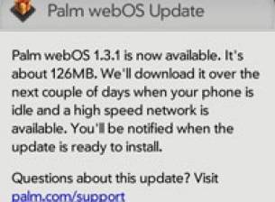 Ъпдейт до webOS 1.3.1 за Palm Pre