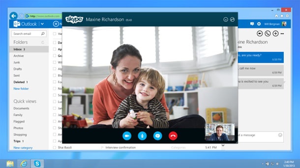 Microsoft интегрира Skype в Outlook.com