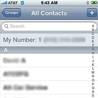 Търсене в списъка с контакти на iPhone