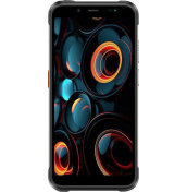 Изглед отпред на Ulefone Power Armor 16S с динамичен абстрактен тапет и изчистен дизайн на дисплея.