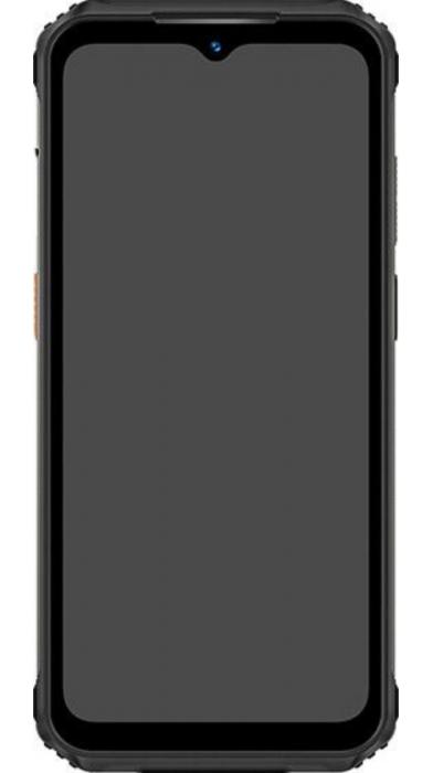 Изглед отпред на Ulefone Armor 21 със затъмнен екран и видима селфи камера.