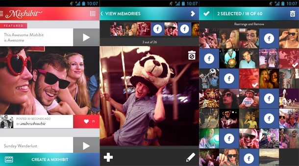 Приложението Mixhibit прави видео от твоите спомени в Instagram, Facebook и Twitter