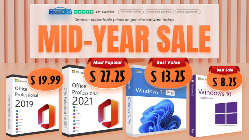Специални цени на доживотен Windows и Office започващи от само 10$ в Godeal24