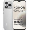 Honor 400 Lite в сиво с троен модул камера и надпис за 108MP с AI бутон на екрана.