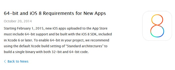 Apple иска от февруари всички приложения за iOS да имат 64-битов код
