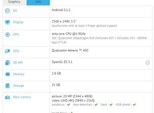 Motorola Kinzie ще предложи WQHD дисплей, чипсет Snapdragon 810 и 20MP камера
