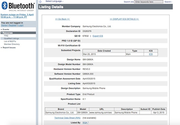 Samsung Galaxy S6 Active получи Bluetooth сертификация