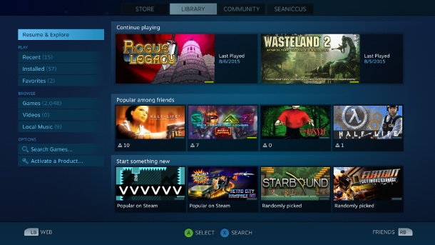 Valve тества нов дизайн за Steam OS