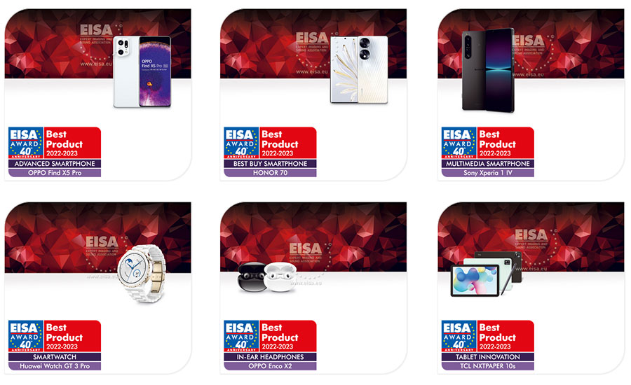 Мобилни устройства на Sony, Honor, Oppo, TCL и Huawei с награди EISA 2022-2023