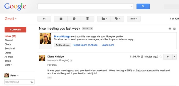 Google интегрира Gmail и Google+