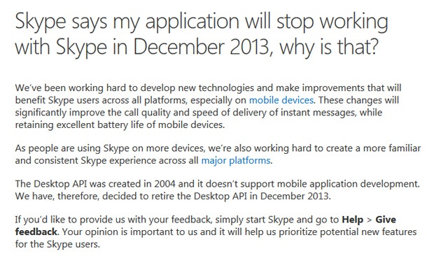 Някои външни приложения за достъп до Skype ще спрат да работят през декември