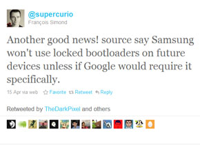Samsung няма да заключва bootloader софтуера в телефоните си