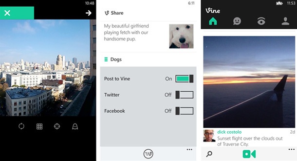 Vine за Windows Phone вече може да пази чернови