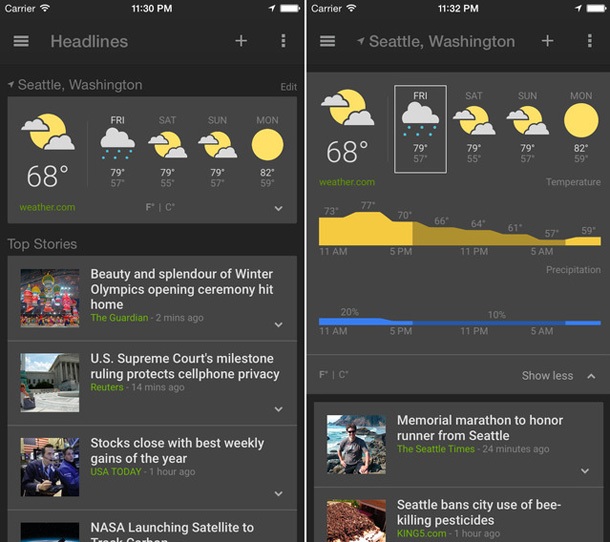 News and Weather на Google вече има версия и за iOS