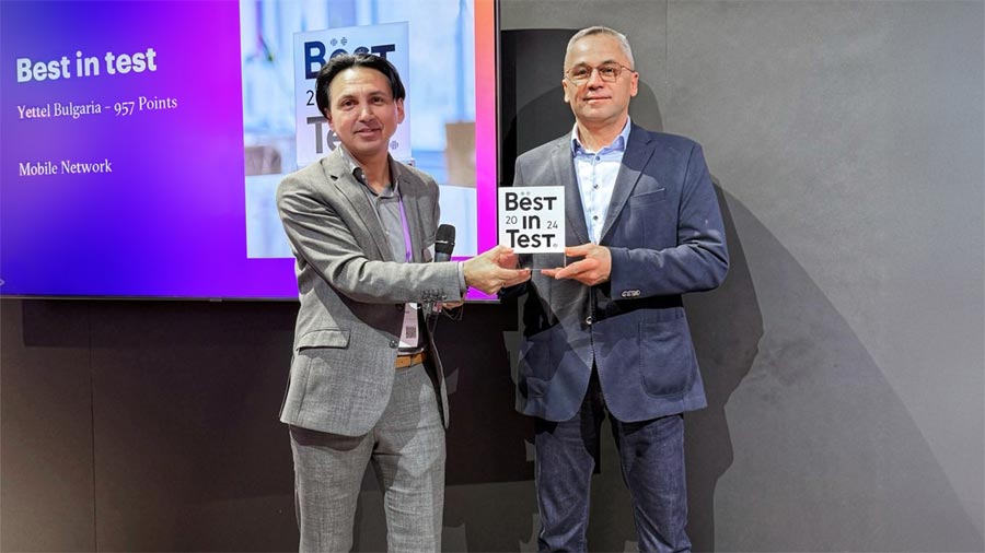 Мобилната мрежа на Yettel печели сертификат Best in Test за осми пореден път 