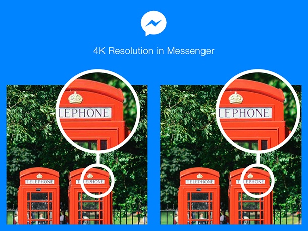 Facebook Messenger вече поддържа изображения с по-висока резолюция