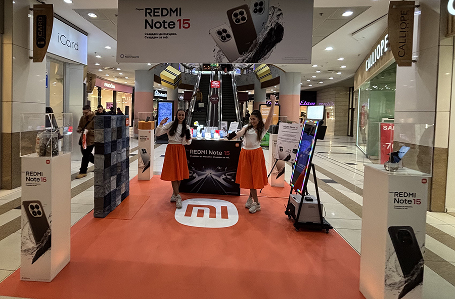 Можете да изпробвате серията Redmi Note 15 в специална зона в Mall of Sofia
