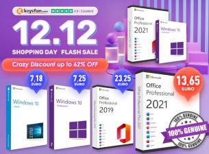 Разпродажба на софтуер за 12.12: Windows 10 Pro на най-ниската цена, Office 2021 само за 13.65 евро