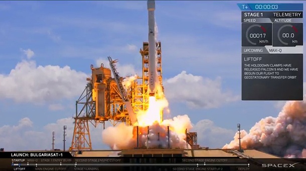 Falcon 9 успешно издигна в орбита BulgariaSat-1