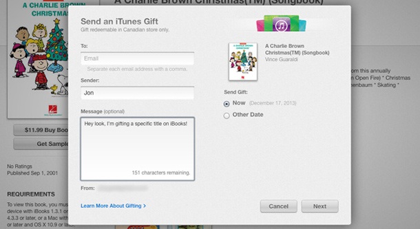 Потребителите на Mac и iOS вече могат да изпращат книги от iBookstore за подарък