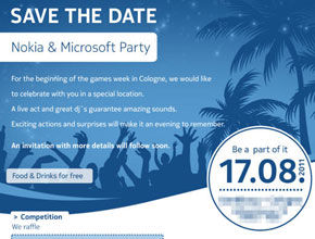 Microsoft и Nokia със съвместно събитие на gamescom 2011. Няма да видим нови телефони