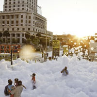 Море от пяна залива центъра на Маями