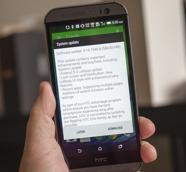 Отключената версия на HTC One M8 вече получава Android 5.0