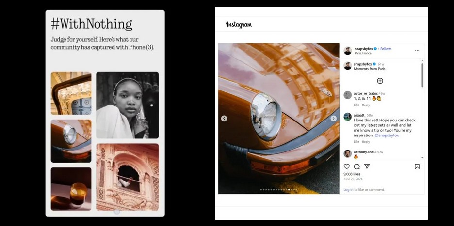 Хванаха Nothing с подвеждащи образци от камерата на Phone 3