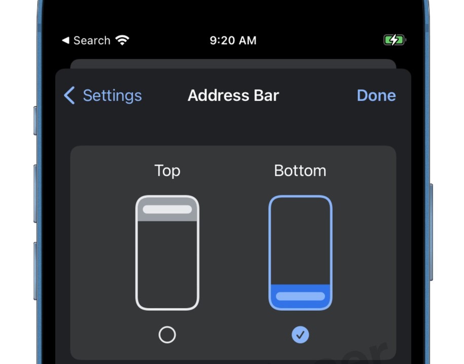Google тества изместване на полето за адреси в долната част на Chrome за iOS