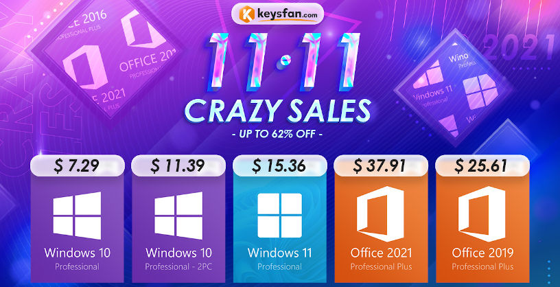 Вземи най-евтиния Windows 10 само за 7.29$ в специалната разпродажба за 11.11 на Keysfan