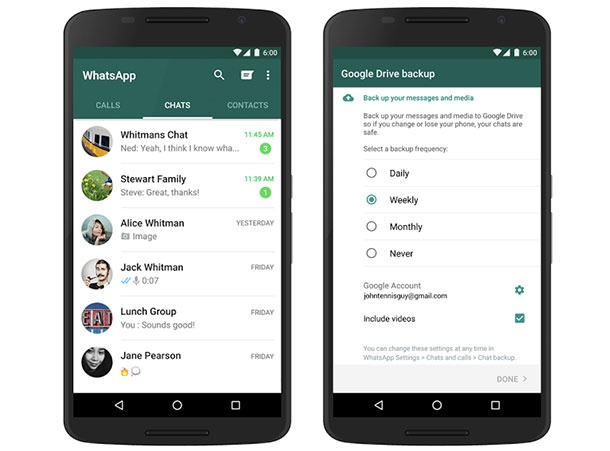 WhatsApp ще може да архивира данни в Google Drive