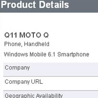 Информация за Motorola Q11 от Bluetooth SIG