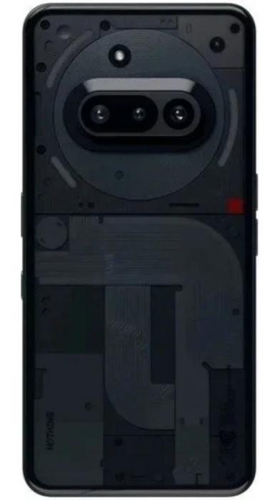 Nothing Phone 3a в черен цвят с прозрачен заден панел и тройна камера.