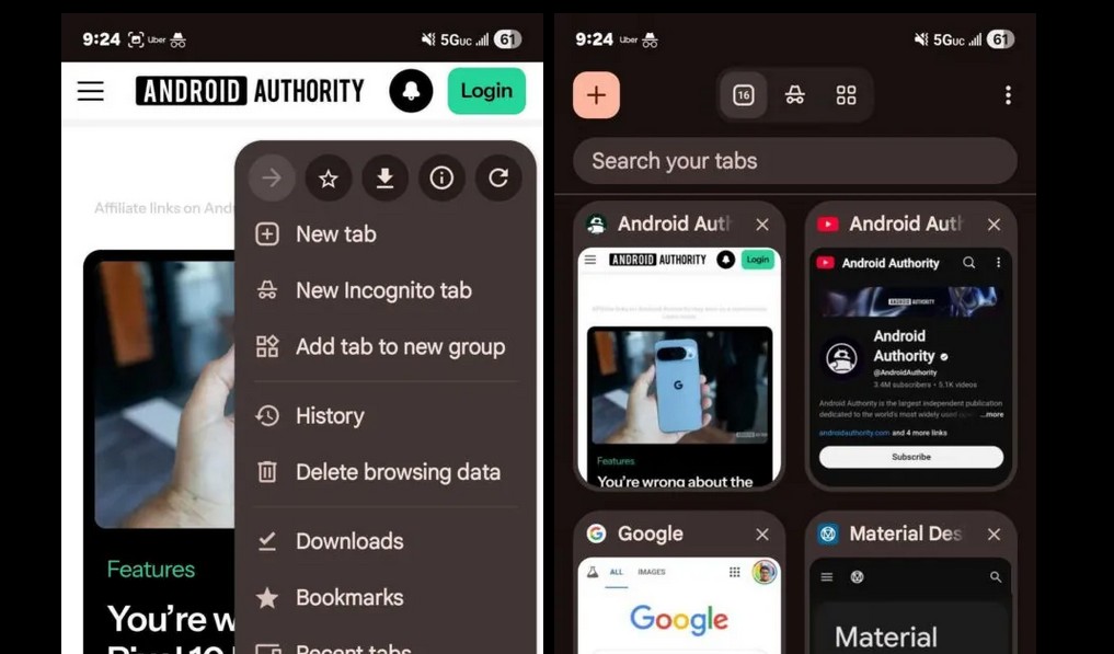 Google Chrome за Android има нов дизайн