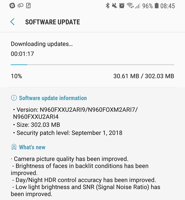 Нов ъпдейт подобрява камерата на Samsung Galaxy Note9