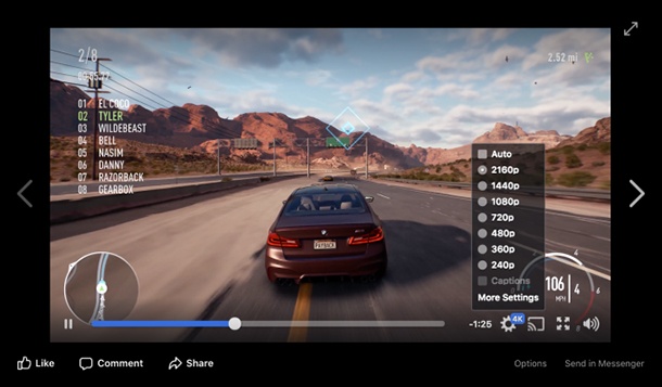 Facebook тества поддръжката на 4K видео