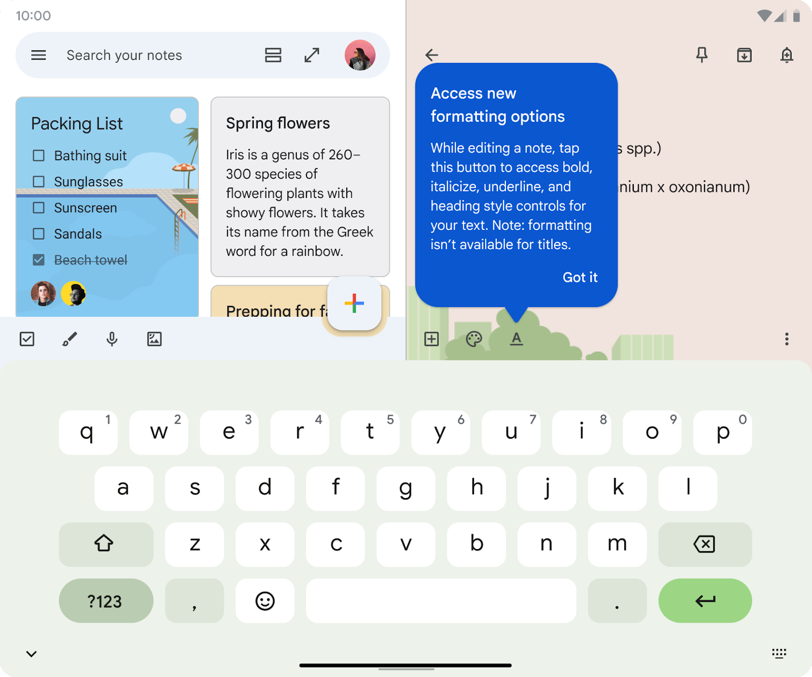 Google Keep се сдобива с полезни новости