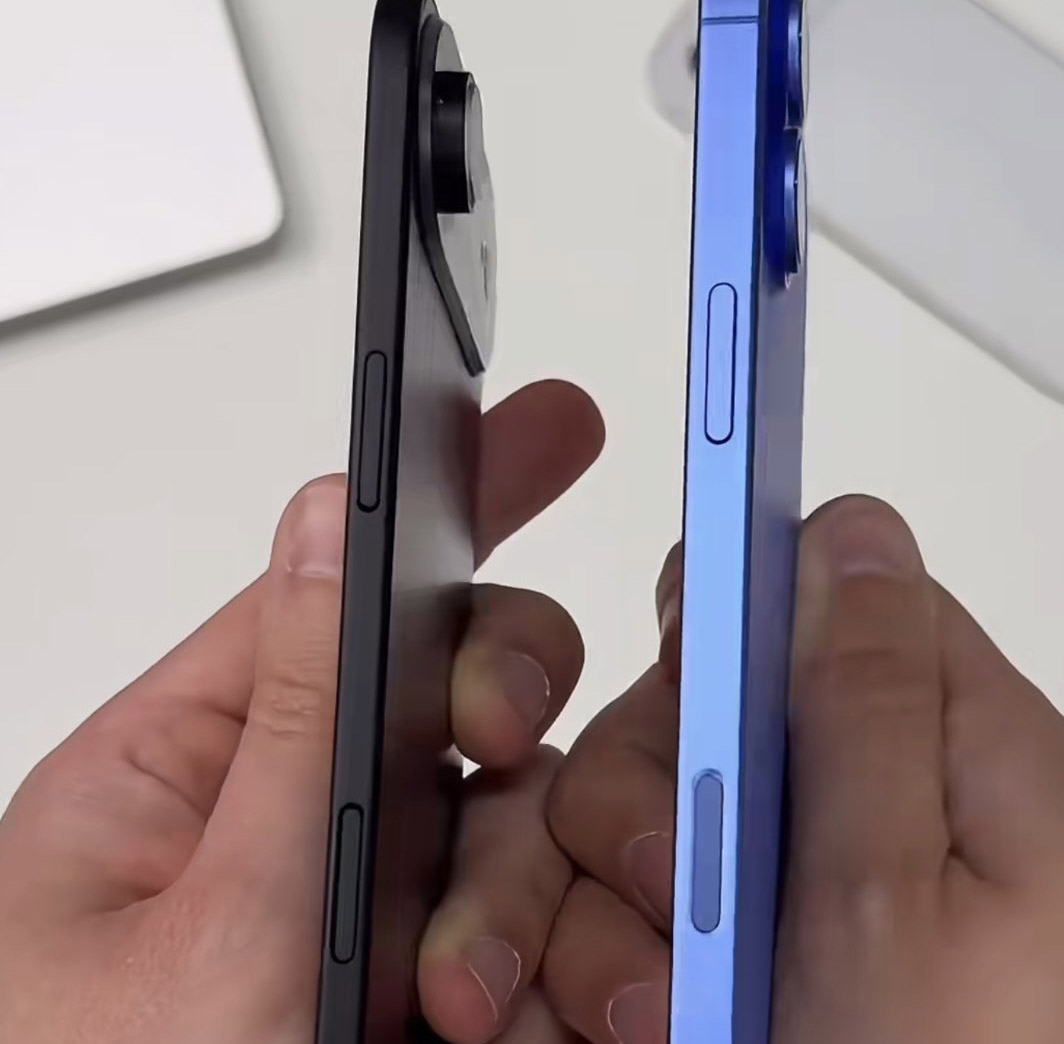 Снимка показва iPhone 17 Air сравнен с iPhone 16 Plus