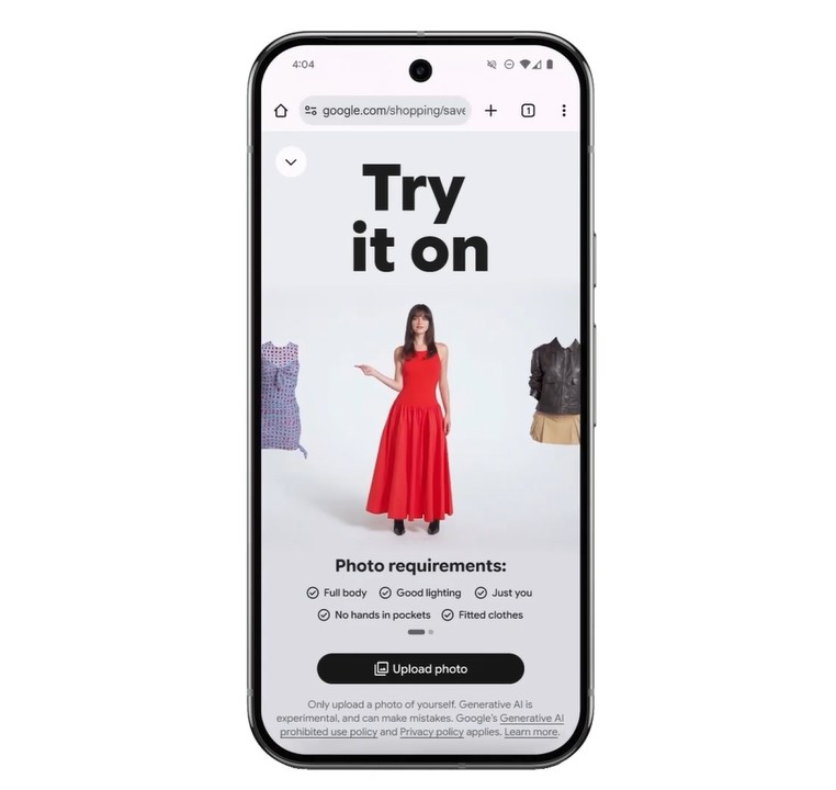 Google дава опция за виртуално пробване на дрехи чрез AI