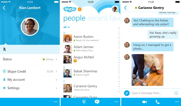 Нов дизайн за Skype за iPhone