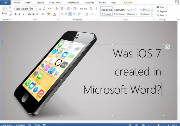 Дизайнер направи интерфейса на iOS 7 с Word