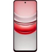 Realme 14x с елегантен дисплей и червено-сребрист тапет, подчертаващ модерен и стилен дизайн.