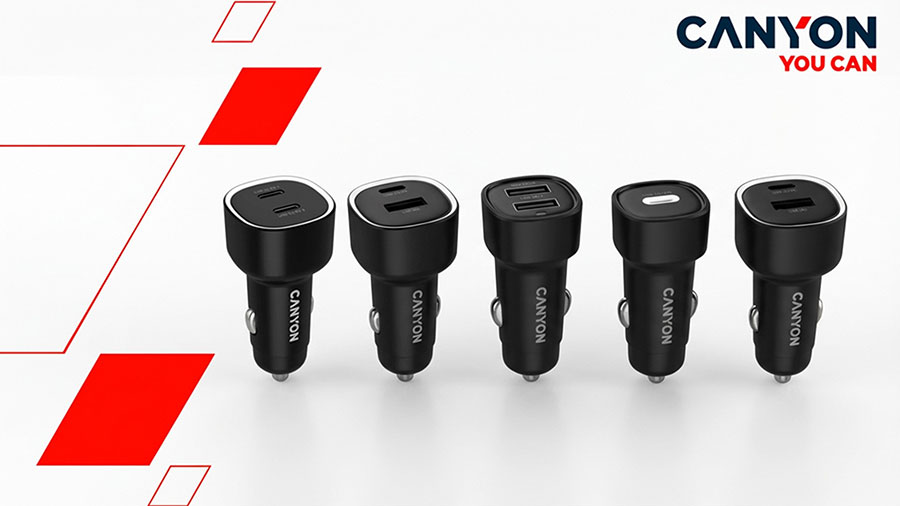 Canyon пусна нова серия автомобилни зарядни адаптери