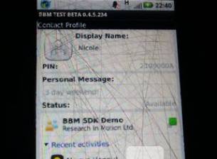 Първи изображения от BBM за Android