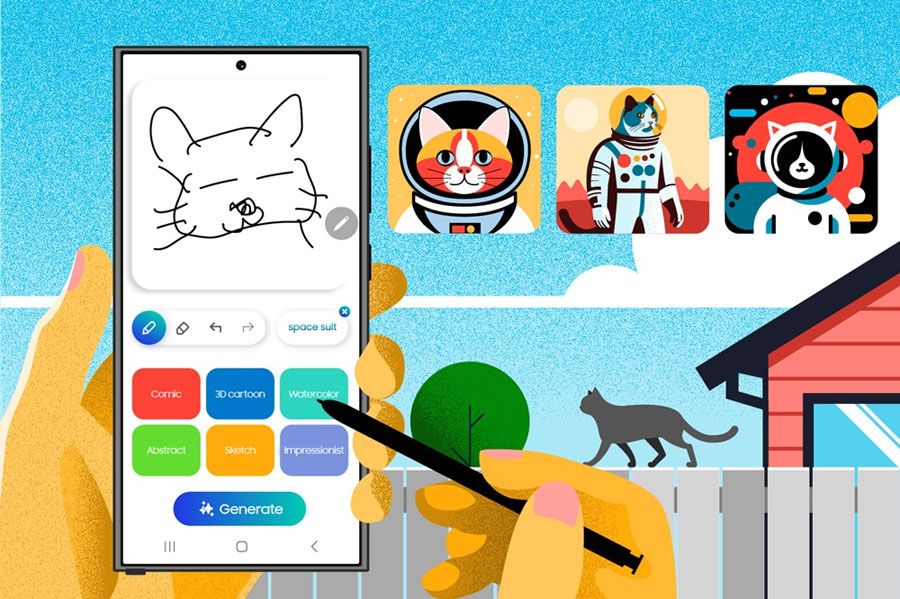 Sketch to Image в серията Galaxy S25 ще поддържа команди с глас и текст