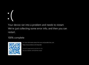 Синият екран на смъртта става черен в Windows 11